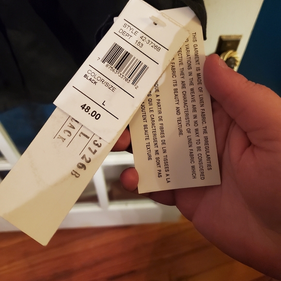 NWT Alice Blue 100% Linen Black Buttondown Tunic - Picture 3 of 3